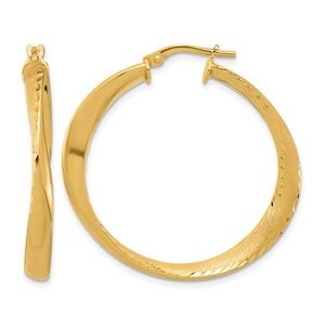 Leslie's Sterling Silver Gold-Plated Polished Hoop Earrings – Italian High-Shine